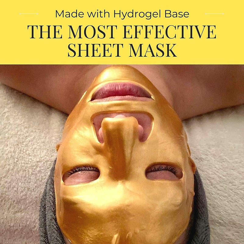 Doppeltree Gold Facial Mask - Premium Hydrogel Sheet Face Masks for Skin Care & Beauty, Hydrating & Anti Aging - Facemask with Collagen, Hyaluronic Acid & 24k Nano Gold - Image 2