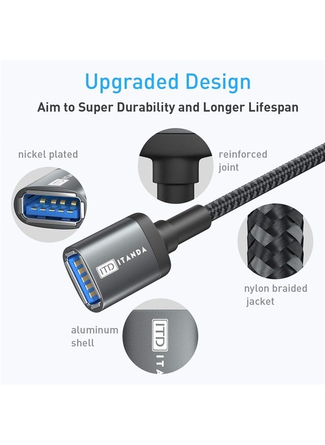 ITD ITANDA 10FT USB Extension Cable USB 3.0 Extension Cord Type A Male to Female5Gbps Data Transfer for Keyboard, Mouse, Playstation, Xbox, Flash Drive, Printer, Camera and More  - Image 3