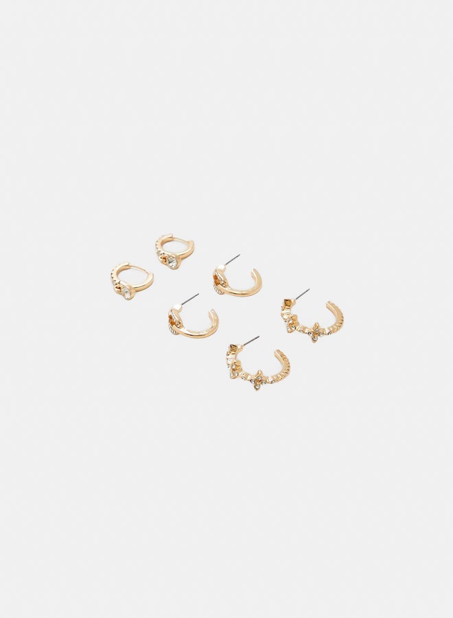 FOREVER 21 Rhinestone Hoop Earring Set  - Image 3