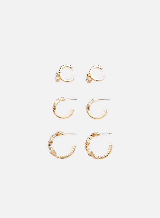 FOREVER 21 Rhinestone Hoop Earring Set  - Image 1