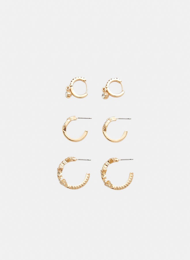 FOREVER 21 Rhinestone Hoop Earring Set  - Image 2