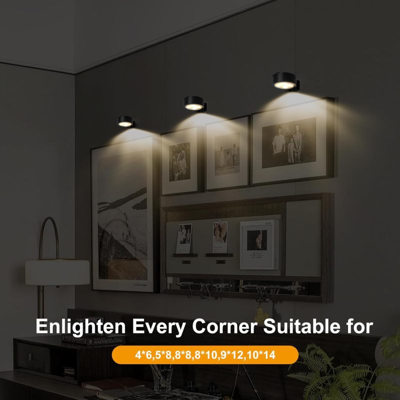 Wireless Magnetic Picture Light With Remote 3 Lighting Modes Adjustable Brightness - Battery Operated LED Art Light For Paintings Wall Decor - Image 4