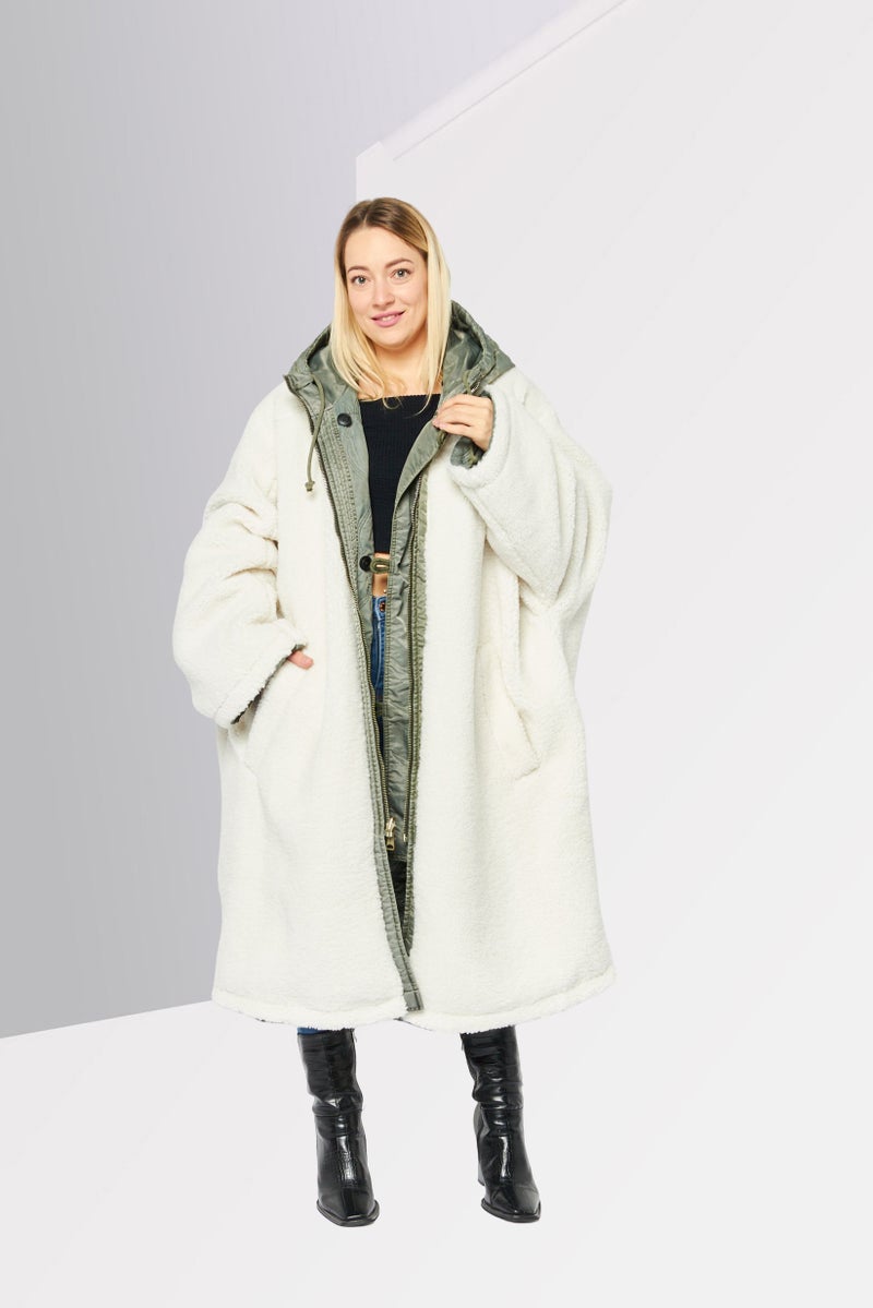 DIESEL Women Quilted Reversible Trench Coat, Grey  - Image 5
