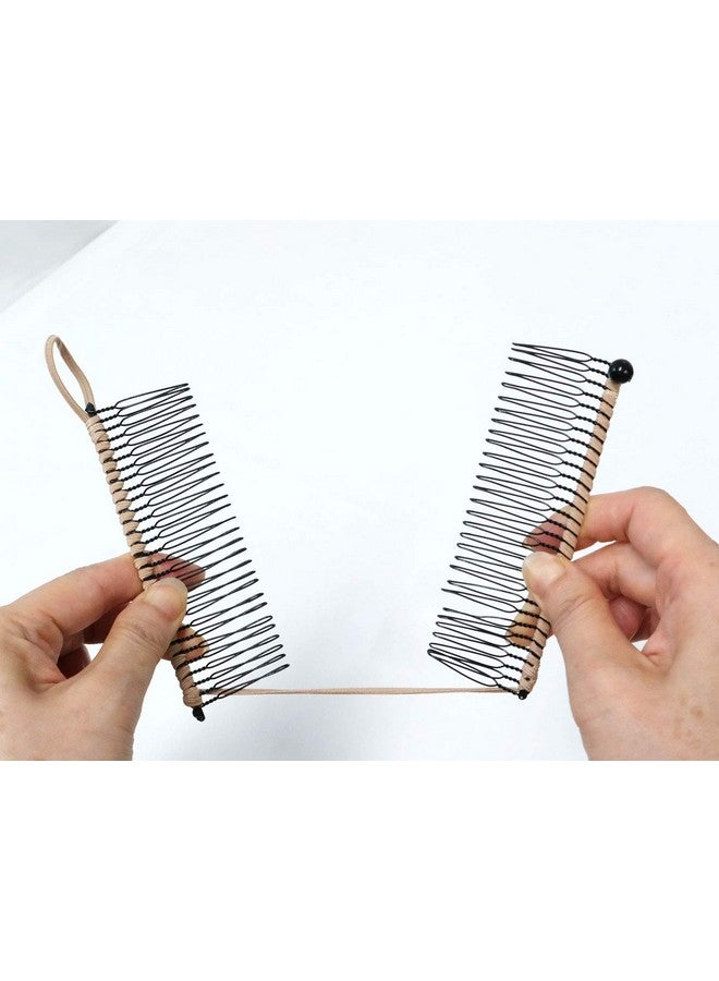 GETACOTA Getagota Adjustable Banana Hair Clip Comb Clips For Women Stretch Ponytail Holder Accessory Double Combs Thick Curly Hair Grip Styling Maker Tool Clip Classic Clincher For Girls And Womens (Beige) - Image 3