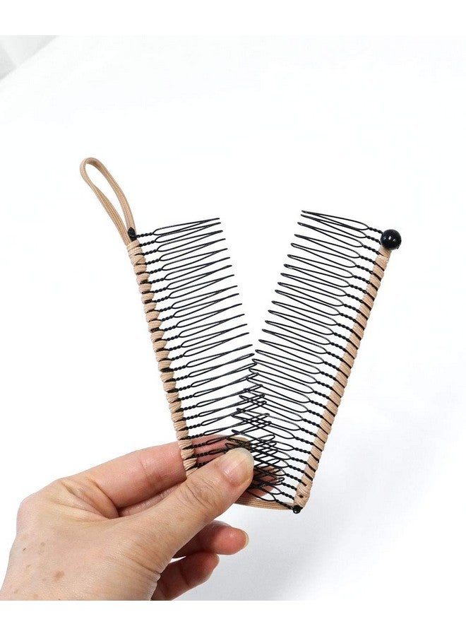 GETACOTA Getagota Adjustable Banana Hair Clip Comb Clips For Women Stretch Ponytail Holder Accessory Double Combs Thick Curly Hair Grip Styling Maker Tool Clip Classic Clincher For Girls And Womens (Beige) - Image 5