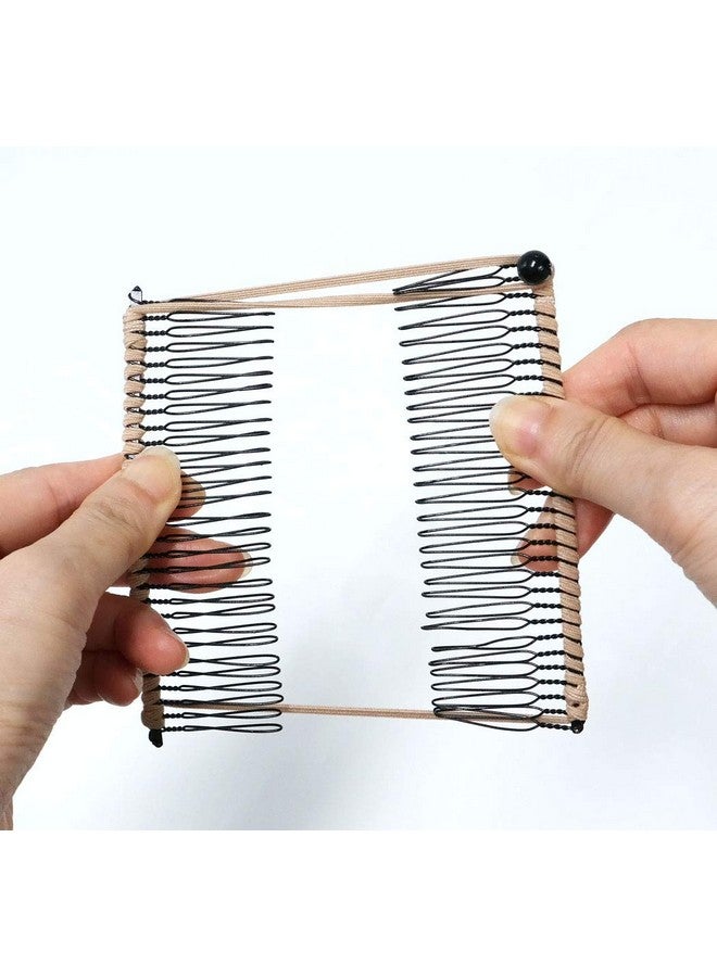 GETACOTA Getagota Adjustable Banana Hair Clip Comb Clips For Women Stretch Ponytail Holder Accessory Double Combs Thick Curly Hair Grip Styling Maker Tool Clip Classic Clincher For Girls And Womens (Beige) - Image 4