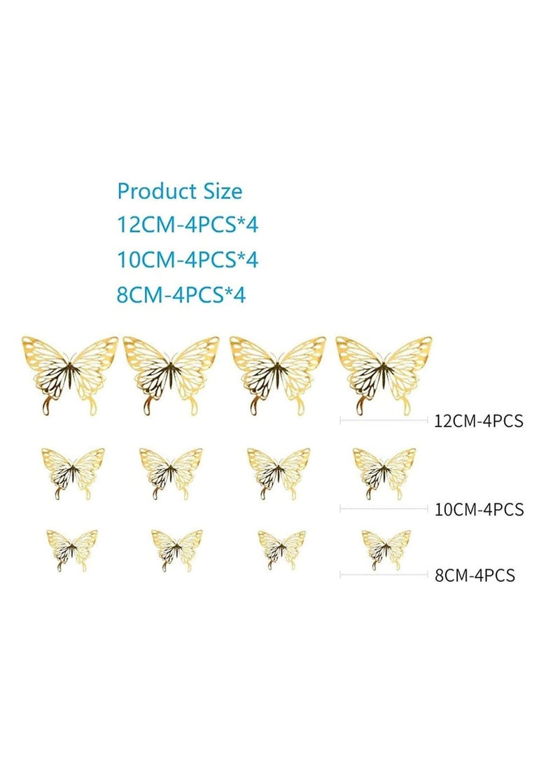 Captaintech 3D Butterfly Wall Stickers, 48 Pcs Rose Gold Butterfly Wall Decals Decorations Stickers with 4 Patterns Butterflies Rose Gold Party Decoration for Home Nursery Classroom Kids Bedroom Decor - Image 3