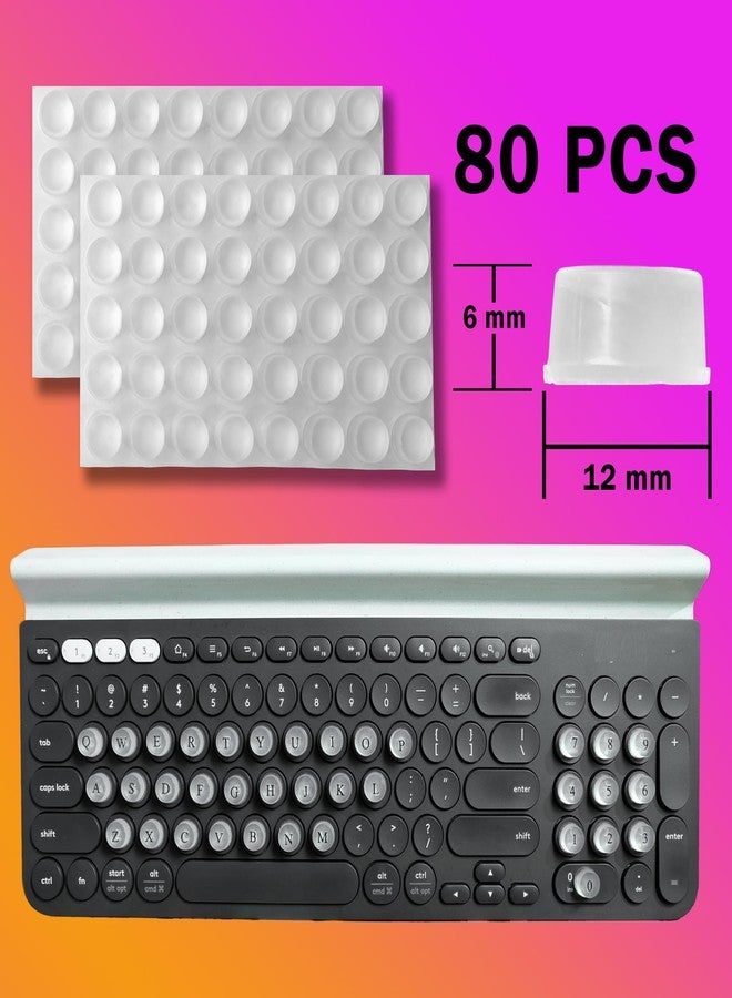 Zooplan DIY Raised Keyboard Sticker with Letter Decals for Long Nails, 80 Pcs Adhesive Keycap Riser for Nail Art Protective Keycap Silicone Sticky Pad Suitable for Tying and Gaming (Translucent-Cylinder) - Image 4