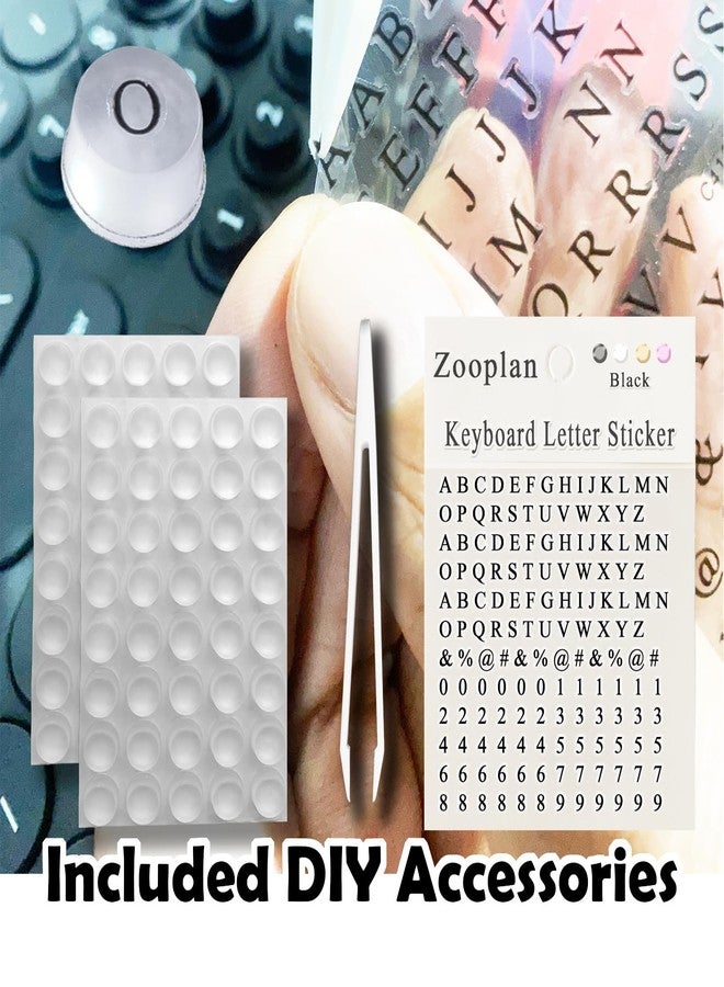 Zooplan DIY Raised Keyboard Sticker with Letter Decals for Long Nails, 80 Pcs Adhesive Keycap Riser for Nail Art Protective Keycap Silicone Sticky Pad Suitable for Tying and Gaming (Translucent-Cylinder) - Image 3