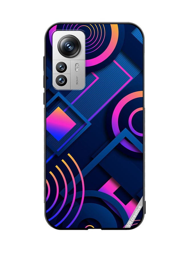 VR CREATIVE غطاء حماية واقٍ لهاتف Xiaomi 12 Pro بتصميم تجريدي متعدد الألوان - Image 1