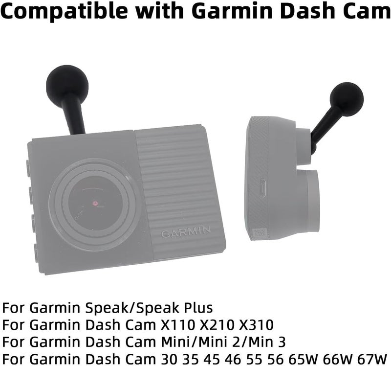 iSaddle for Garmin Dash Cam Mount - Car Rearview Mirror & Handle Bar Holder for Garmin Dash Cam Mini 30/35/45/46/55/56/65W/66W/67W X110/X210/X310/Speak Plus & 17mm GPS Mount (4 Ball Head) - Image 3