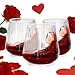 Ciaell 30 Pack Plastic Ribbed Wine Glasses 14 OZ Thicker Origami Stemless Disposable Wine Champagne Whiskey Unbreakable Cocktail Glass Reusable Wine Cups for Party Wedding Bar - Image 1