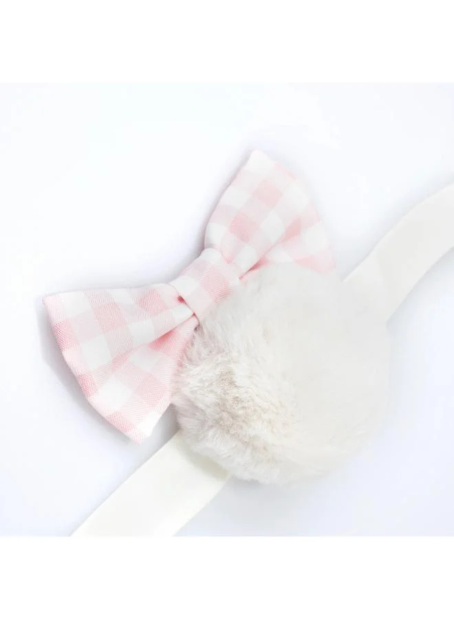 Meri Meri  Plush Bunny Ears & Tail Set - Soft Plush Dress Up Costume with Floral Bunny Ears, Pink Gingham Bow Tail, Comfortable Headband Accessory, Cute Bunny Costume Gift Set for Kids  | Best Price UAE