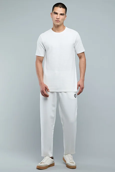 R&B Textured T-Shirt with Crew Neck and Short Sleeves