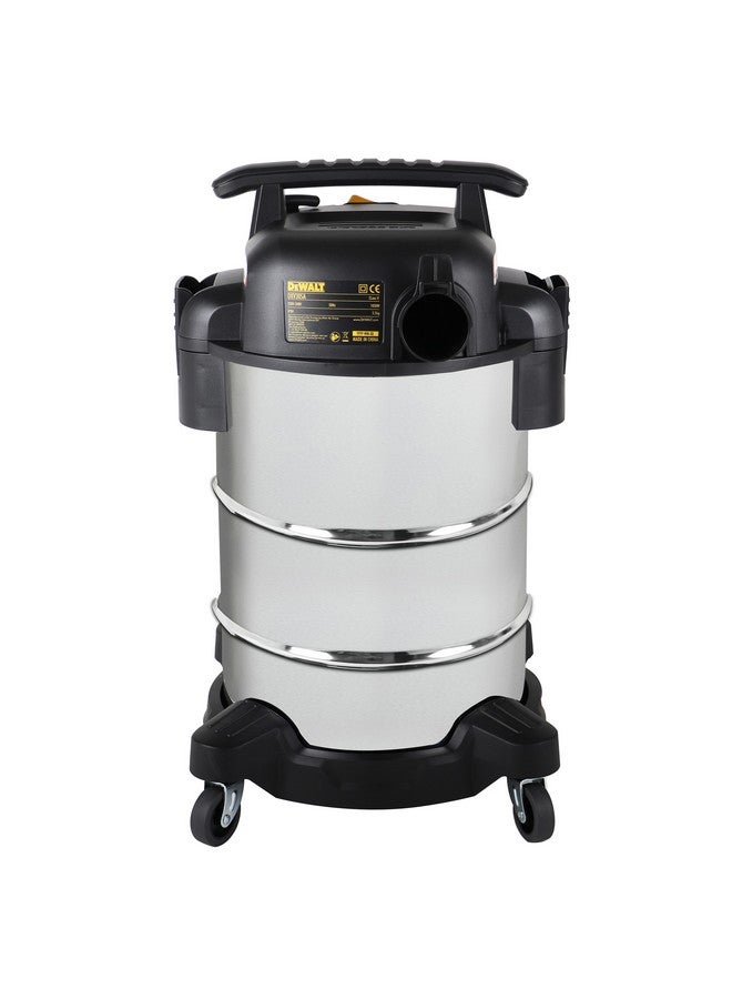 ديوالت مكنسة كهربائية أسطوانية احترافية ستانلس ستيل للاستخدام الرطب والجاف 1050 واط أسود وفضي 30 لتر DXV30SA - Image 3