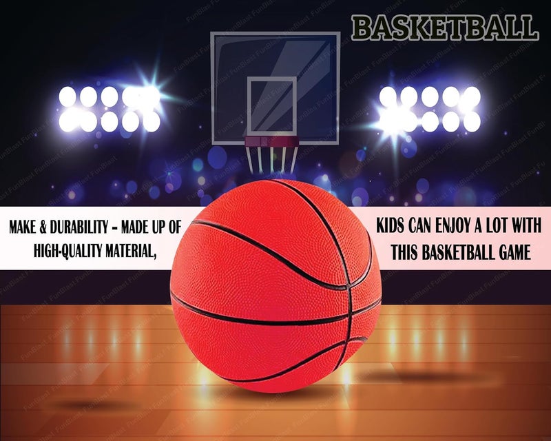 FunBlast كرة سلة للأطفال، كرة سلة ملونة بحجم 9 بوصات - كرة شاطئية من السيليكون المطاطي مع قبضة إضافية، لعبة رياضية خارجية، كرة قابلة للنفخ للأطفال الأولاد من عمر 3 سنوات فما فوق (عبوة من 1) - متعددة الألوان - Image 4