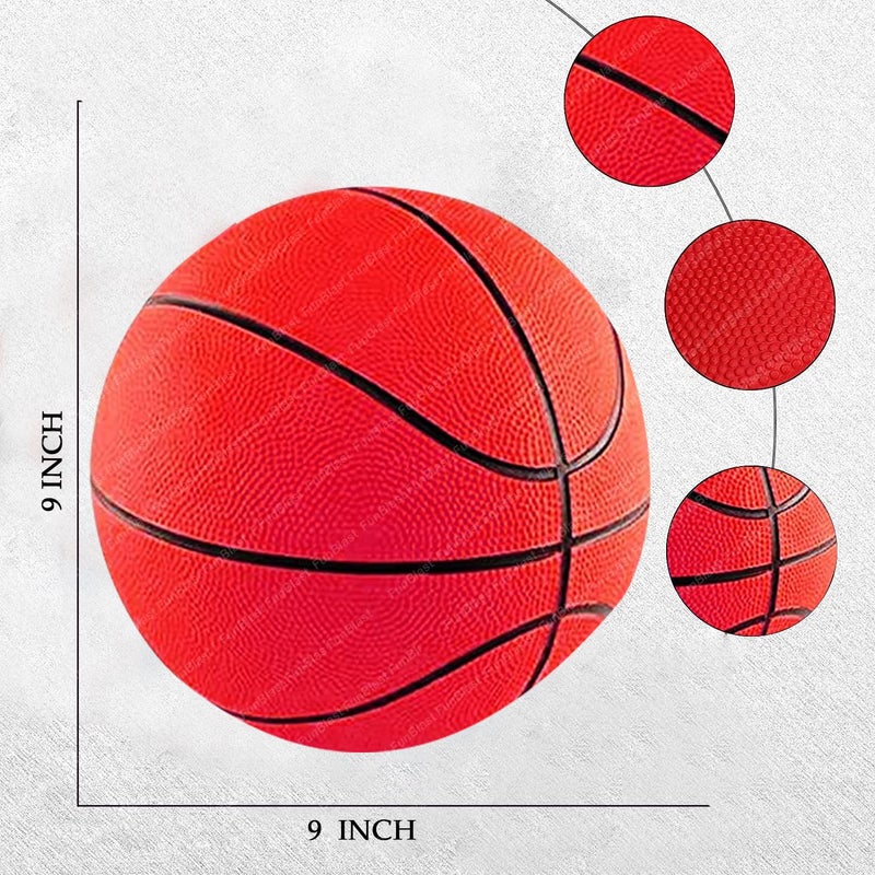 FunBlast كرة سلة للأطفال، كرة سلة ملونة بحجم 9 بوصات - كرة شاطئية من السيليكون المطاطي مع قبضة إضافية، لعبة رياضية خارجية، كرة قابلة للنفخ للأطفال الأولاد من عمر 3 سنوات فما فوق (عبوة من 1) - متعددة الألوان - Image 2