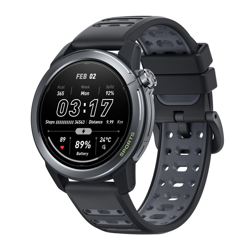 mibro GS Active2 Running GPS Smartwatch with 46mm AMOLED, Lightweight and 15-Day Battery, Supports Training Guidance and Dual-Band GNSS, 150+ Sport Modes (Dark Gray) - Image 1