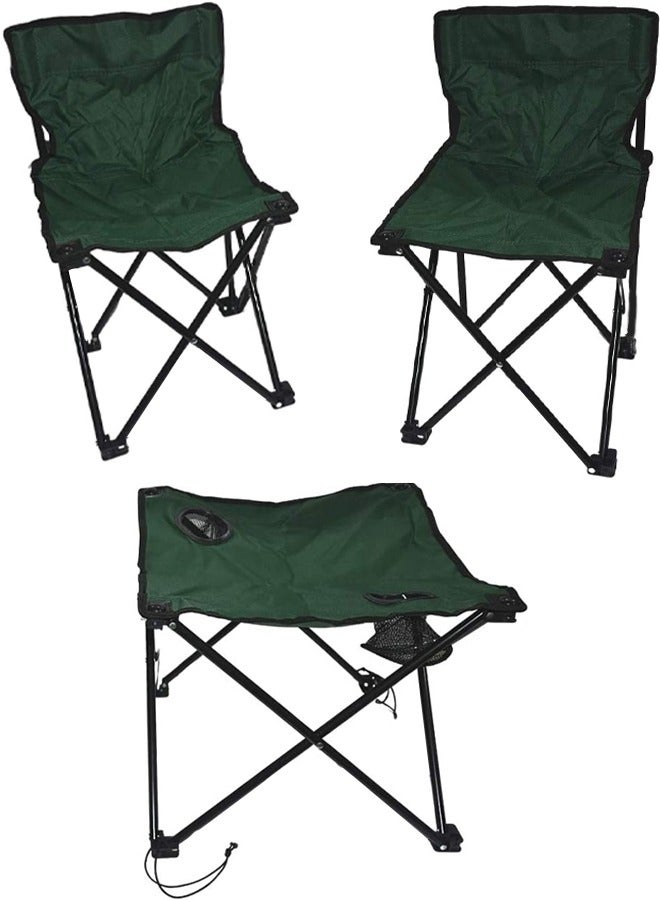 كادي ون طقم مكون من 2 كرسي قابل للطي مع طاولة قماشية و حقيبة مناسبة للتخييم و الرحلات - Image 1