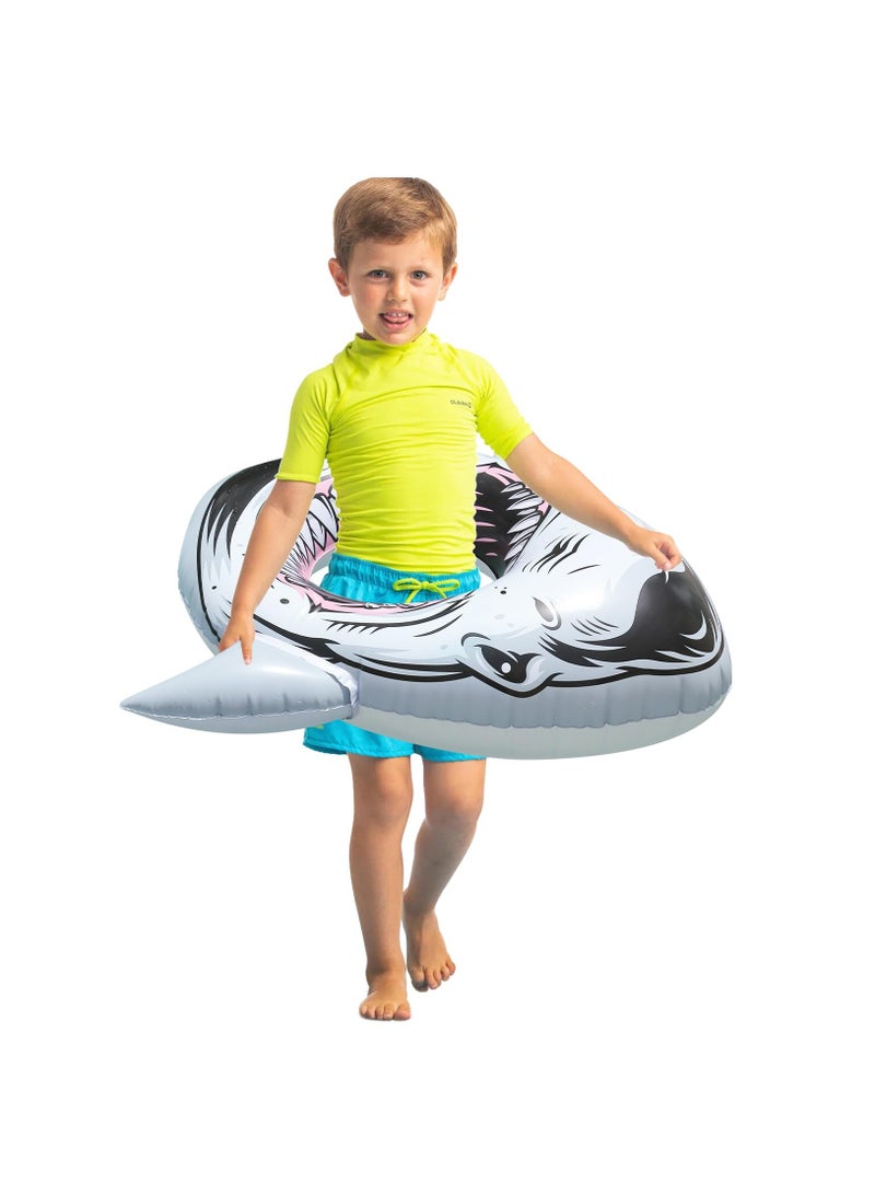 SYOSI Inflatable Shark Float for Pool, Ride on Pool Party Lounge Toys for Kids, Small Inflatable Swimming Ring Swimming Pool Float Decorations Swim Tubes Outdoor Summer Beach Water Fun Shark Floaties  - Image 2