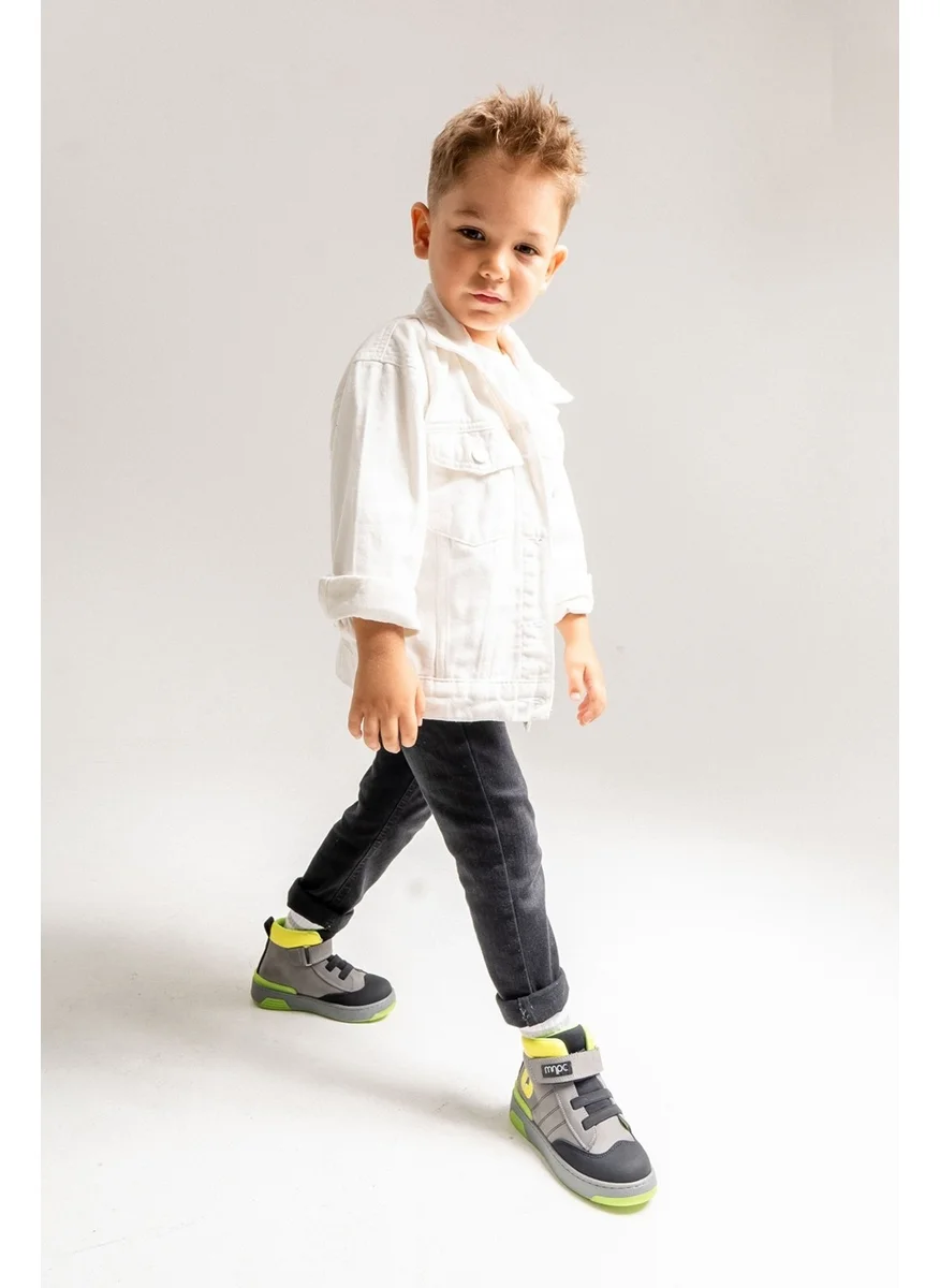 Mnpc Boy Gray Genuine Leather Anatomical Sneaker Boots