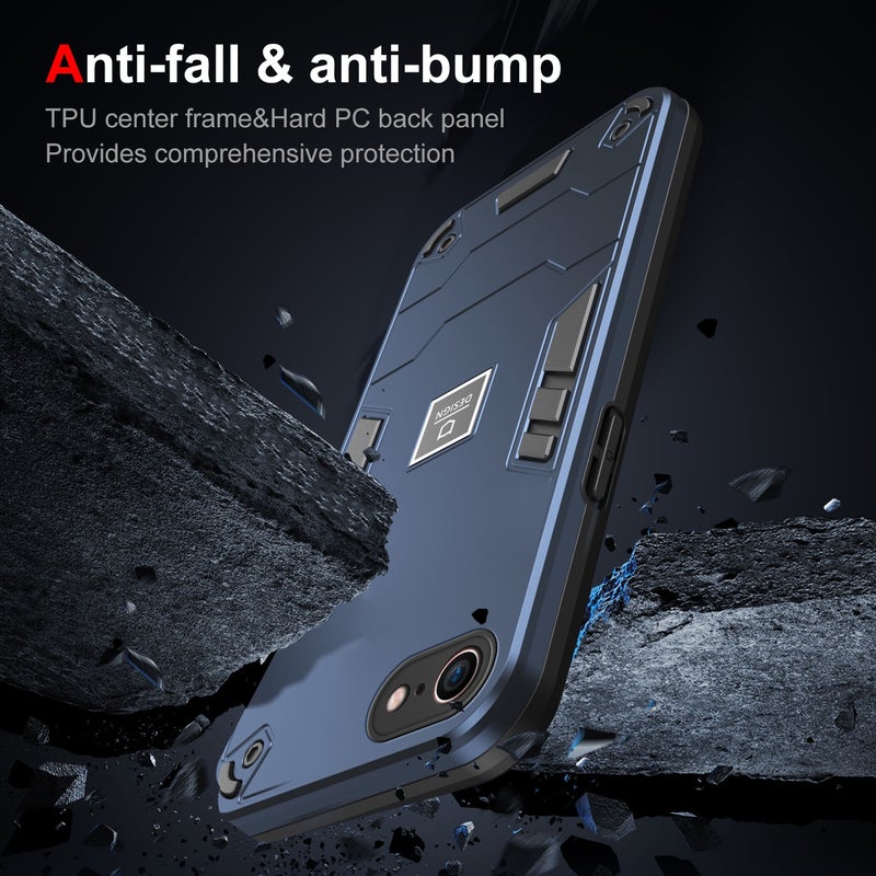 HuHa Protective Cover For iPhone SE 2022 / SE 2020 2 in 1 Shockproof Phone Case(Blue) - Image 3