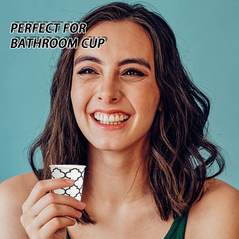 Clawsoff [300 Pack] 3 oz Paper Cups, Small Mouthwash Cups 3 OZ, Mini Disposable Bathroom Cups, Paper Cups 3 Ounce for Bathroom, Supermarket, Birthday Party, Travel, Events, Picnic, BBQ - Image 5