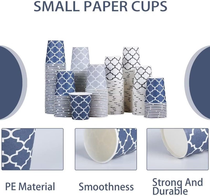Clawsoff [300 Pack] 3 oz Paper Cups, Small Mouthwash Cups 3 OZ, Mini Disposable Bathroom Cups, Paper Cups 3 Ounce for Bathroom, Supermarket, Birthday Party, Travel, Events, Picnic, BBQ - Image 3