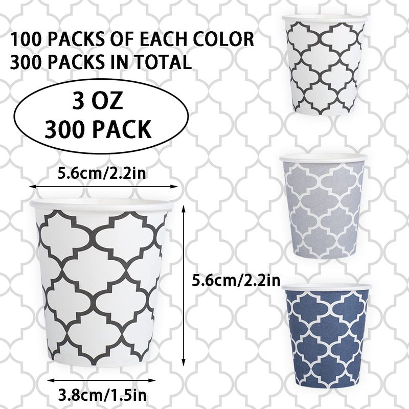 Clawsoff [300 Pack] 3 oz Paper Cups, Small Mouthwash Cups 3 OZ, Mini Disposable Bathroom Cups, Paper Cups 3 Ounce for Bathroom, Supermarket, Birthday Party, Travel, Events, Picnic, BBQ - Image 2