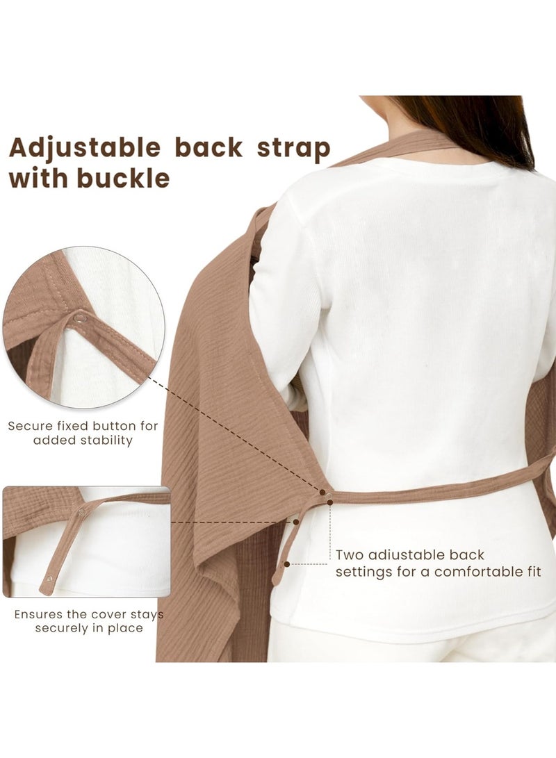 Muslin Nursing Cover for Baby Breastfeeding, Breathable 100% Cotton Breastfeeding Cover with Rigid Hoop for Mother Nursing Apron, Multi-use Carseat - Image 5