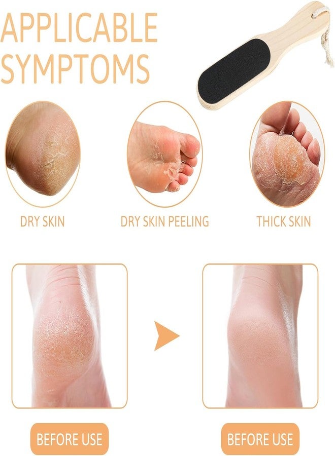 Calitate24 مبرد قدم خشبي مزدوج الجوانب لإزالة الجلد الميت والجلد المتصلب، أداة يدوية قابلة لإعادة الاستخدام لإزالة الجلد الميت والجلد المتصلب، مع قطعتين من إسفنجة الاستحمام. - Image 5