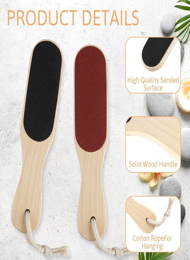 Calitate24 مبرد قدم خشبي مزدوج الجوانب لإزالة الجلد الميت والجلد المتصلب، أداة يدوية قابلة لإعادة الاستخدام لإزالة الجلد الميت والجلد المتصلب، مع قطعتين من إسفنجة الاستحمام. - Image 3