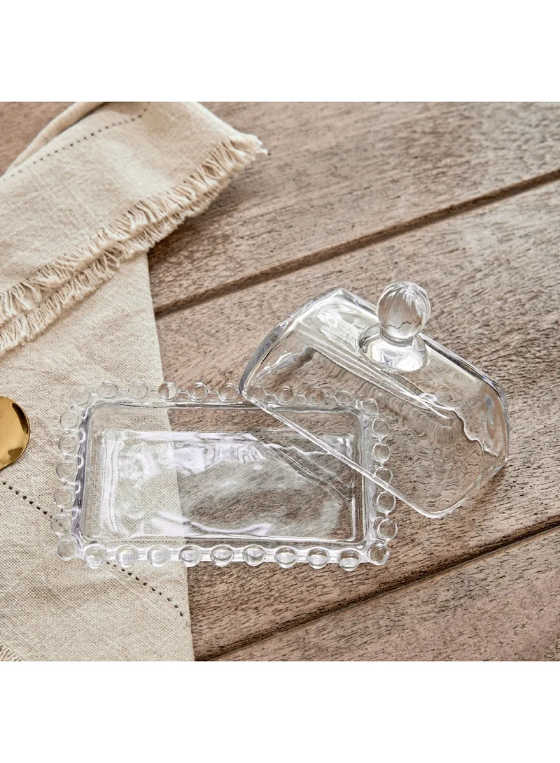 هوم بوكس طبق زبدة ميريام مزين بالخرز ١٤ × ٩.٥ × ٩ سم