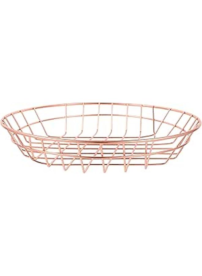 Large Rose Gold Wire Food Basket For Fried Chicken Snack And Bread Serving - Image 1