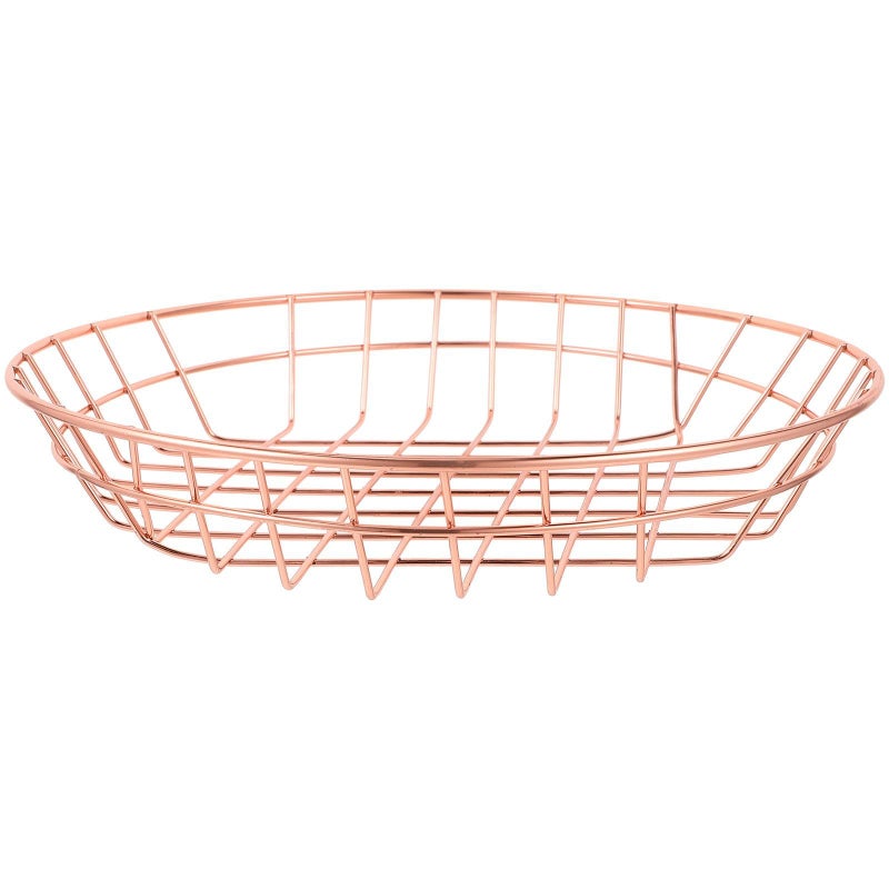 Large Rose Gold Wire Food Basket For Fried Chicken Snack And Bread Serving - Image 2