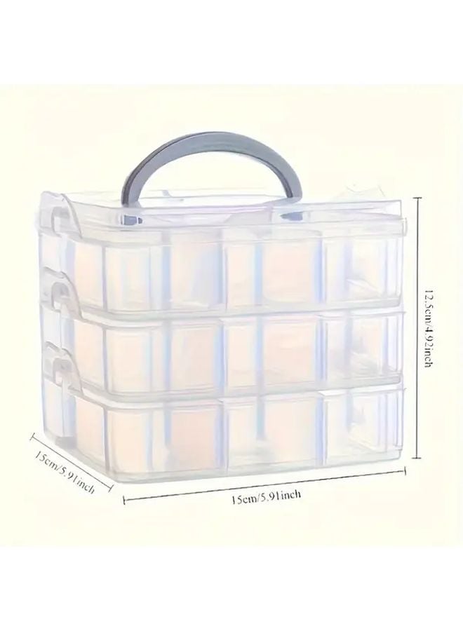 3 Tier Stackable Storage Box With Compartments Transparent Organizer For Kitchen Bathroom - Image 5