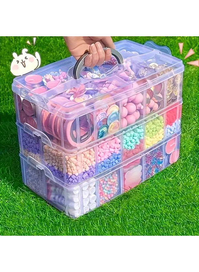 3 Tier Stackable Storage Box With Compartments Transparent Organizer For Kitchen Bathroom - Image 3