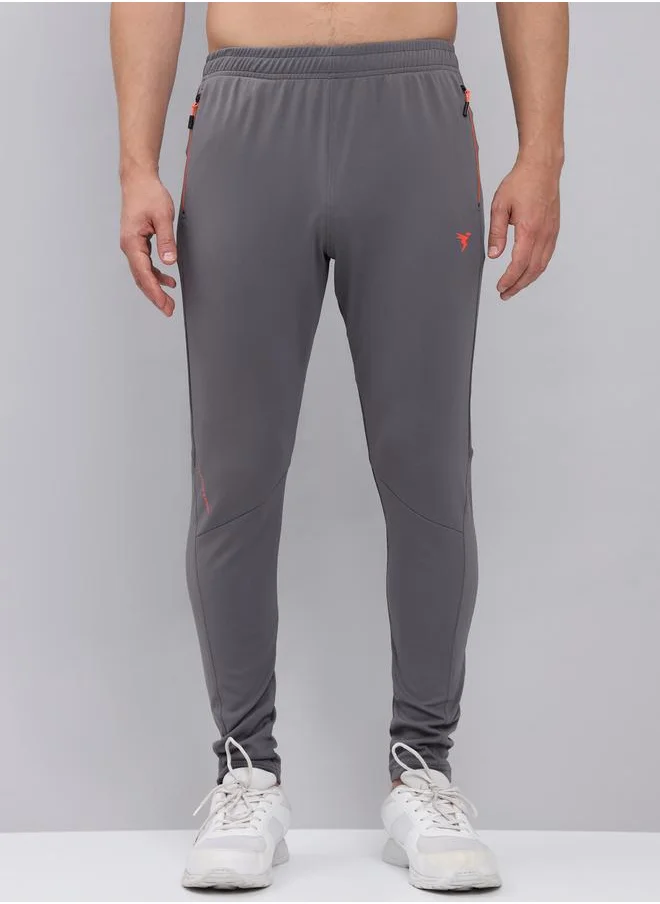 تكنوسبورت Technosport Mid Rise Solid Slim Fit Trackpants