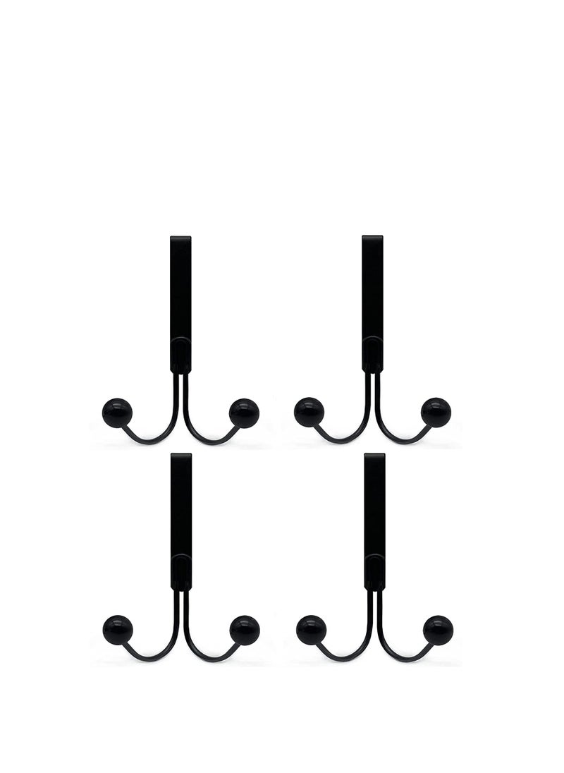 SYOSI Over The Door Hooks for Clothes Metal Over The Door Hanger 2 Hooks Over Door Hooks for Hanging Coat Bag Robe Hat Scarf Black  - Image 1