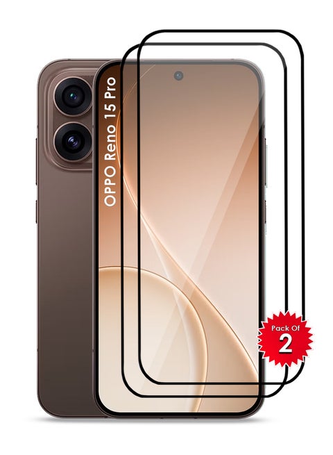 OPPO Reno 15 Pro Screen Protector 2 Pack - Premium Full Screen Tempered Glass For OPPO Reno 15 Pro , High Transparency, Delicate Touch, Anti-Explosion, Smooth Arc Edges, Easy Installation