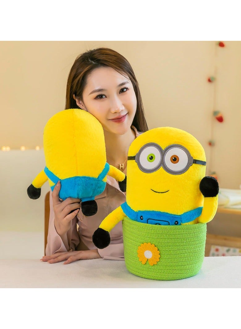 Cute Yellow Character Plush Toy Soft  Huggable Stuffed Doll with Goggles and Overalls for Kids Perfect Gift for Fans  Collectors - Image 4