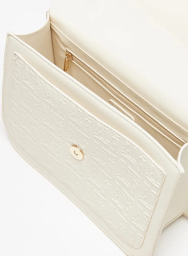 ELLE Women Monogram Embossed Crossbody Bag with Chain Strap