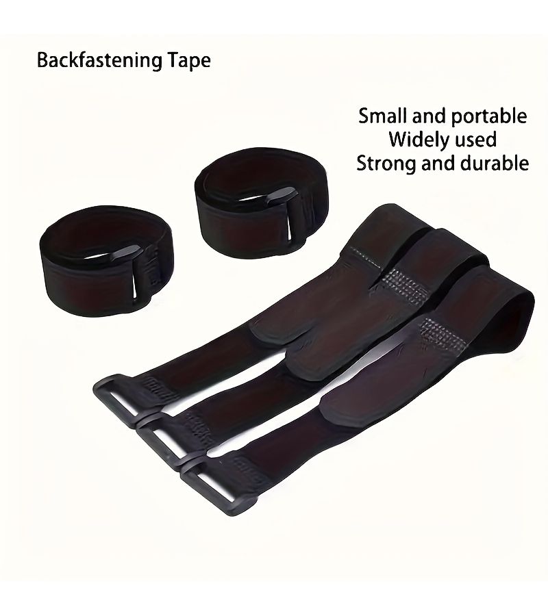 Reusable 50pc Cable Ties With Snap Buckles Adhesive Cord Organizer - Image 1