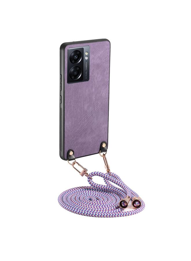 S-TOP Case For OPPO A57 5G Vintage Leather PC Back Cover Phone Case with Crossbody Strap - Image 1