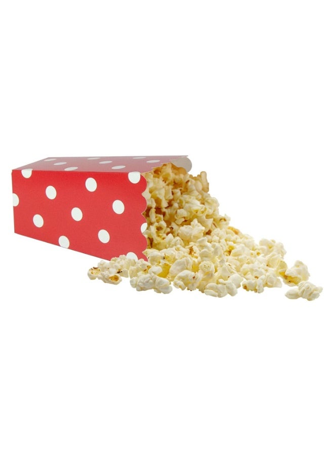 Relex 40PCS Movie Night Popcorn Paper Boxes Buckets 11.5CM Tall Old Fashion Vintage Retro Party Design Red and White Colored Nostalgic Carnival Dot Bags and Tubs - Image 3