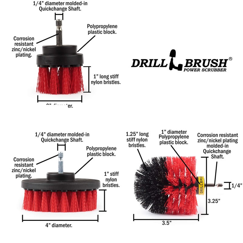 Drillbrush Drill Power Heavy Duty Stiff Bristle Scrub Brush Cleaning Kit Concrete And Siding Cleaner Drill Brushes Hard Water Stain Remover By Useful Products - Image 5