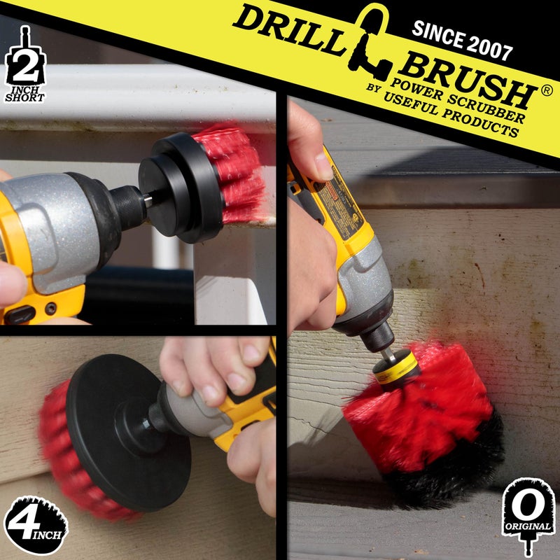 Drillbrush Drill Power Heavy Duty Stiff Bristle Scrub Brush Cleaning Kit Concrete And Siding Cleaner Drill Brushes Hard Water Stain Remover By Useful Products - Image 2