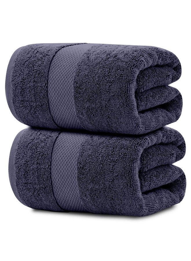 White Classic White Classic Luxury Soft Navy Bath Sheet Towels - 650 GSM Cotton Luxury Bath Towels Extra Large 35x70 | Highly Absorbent and Quick Dry | Hotel Collection Extra Large Bath Towels Oversized, 2 Pack  - Image 1
