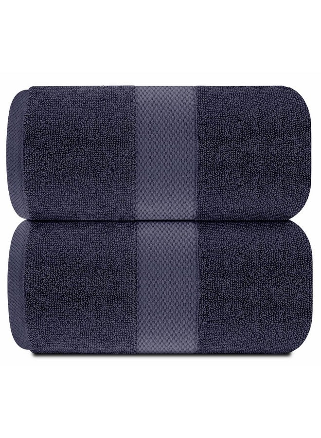 White Classic White Classic Luxury Soft Navy Bath Sheet Towels - 650 GSM Cotton Luxury Bath Towels Extra Large 35x70 | Highly Absorbent and Quick Dry | Hotel Collection Extra Large Bath Towels Oversized, 2 Pack  - Image 2