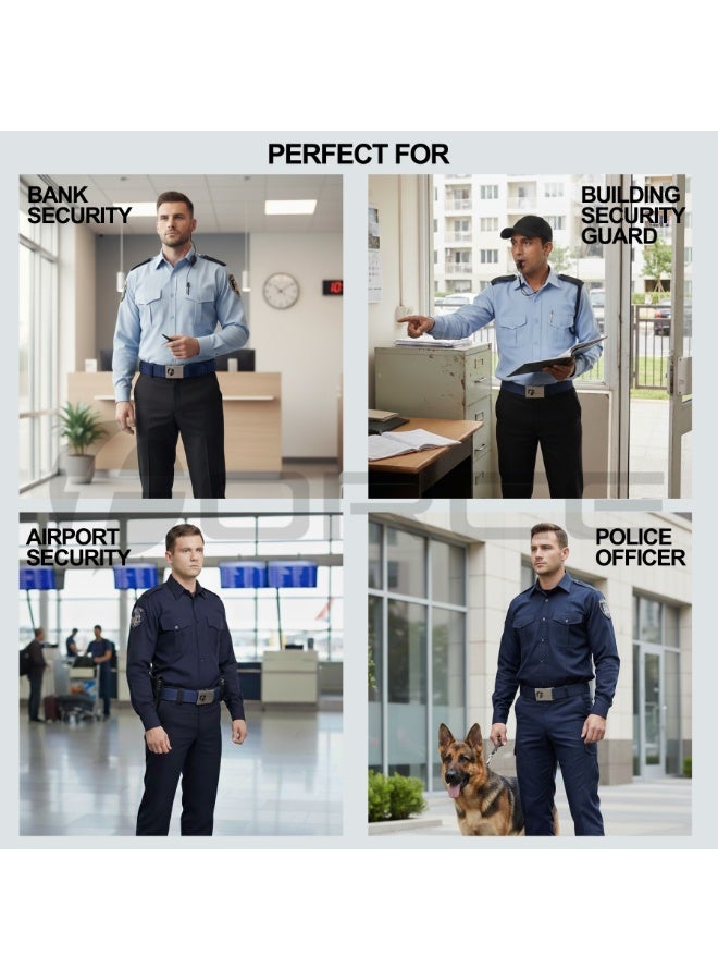 فورس حزام أمني للرجال والنساء – حزام ويب نايلون ثقيل مع إبزيم معدني رولر لوك – حزام تكتيكي قابل للتعديل لحراس الأمن، ضباط الشرطة، موظفي المطار، السفر، المشي الجبلي والجولف - Image 2